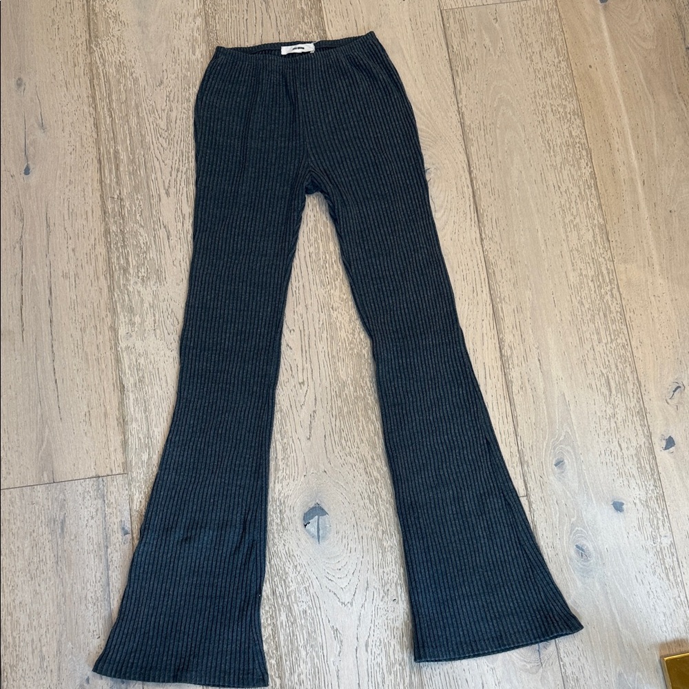 Joah Brown Black Ribbed Leggings